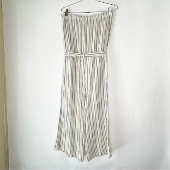 Cloth & stone Strapless short pants striped jumpsuit sz Small #NN - Picture 3 of 13